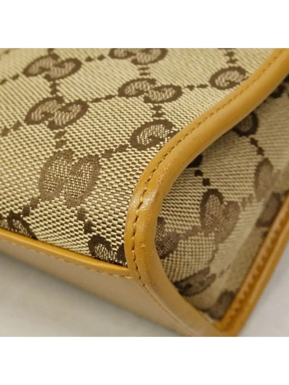 Gucci Handbag GG Canvas Jackie 002 Beige Brown Gold
